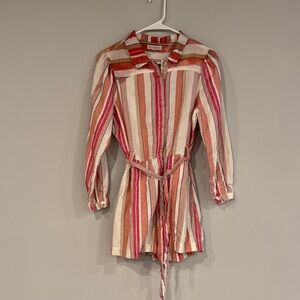 Striped Long-Sleeve romper with Belt. M.  Coco + Jameson